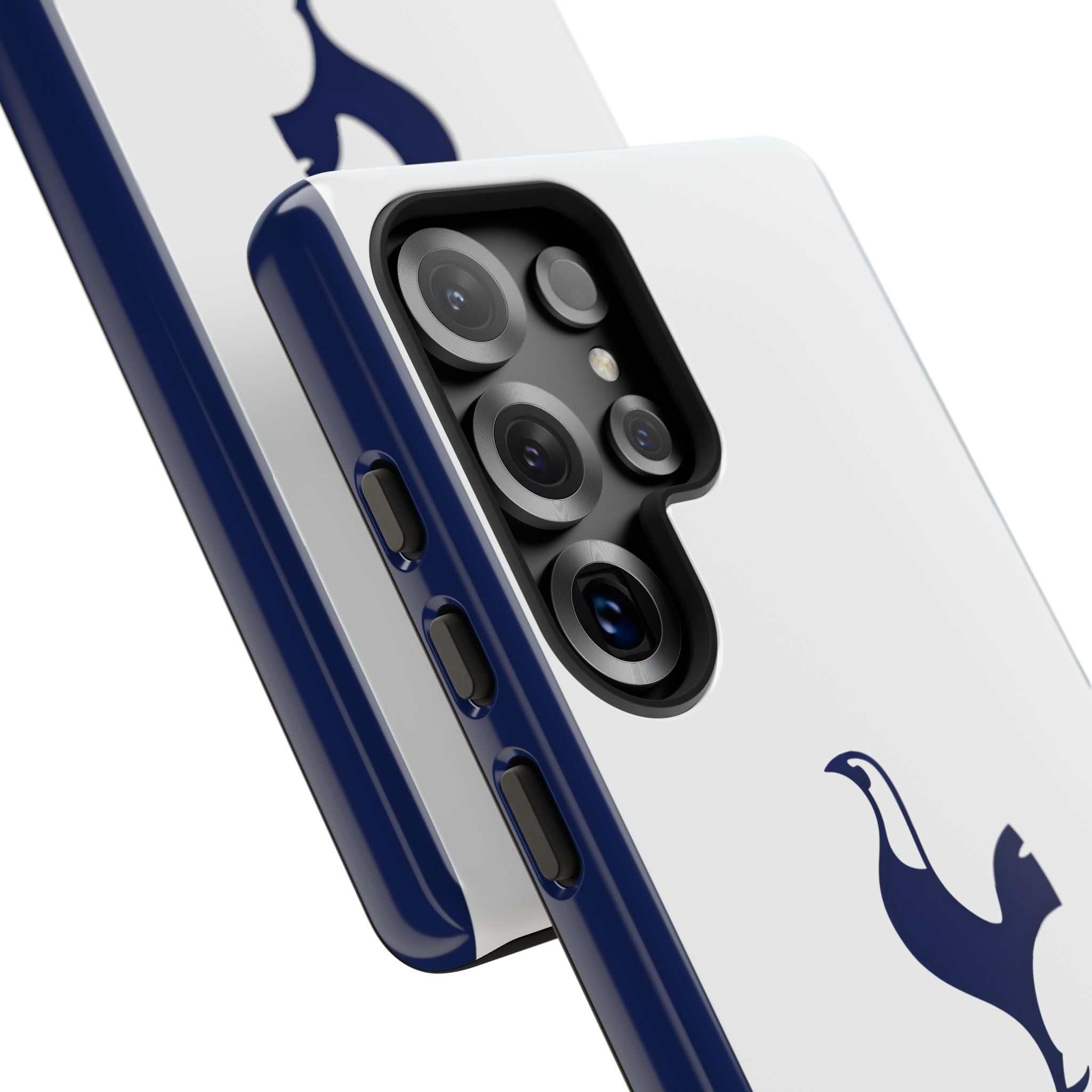 Tottenham FC Magnetic Case Samsung phone cover in white and navy with official-inspired crest, dual-layer protection and wireless charging compatibility