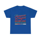 Women wearing Menopause In Progress T-Shirt with hot flashes loading graphic