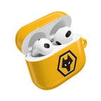 Wolves FC AirPods protective case in gold with wolf crest for AirPods and AirPods Pro