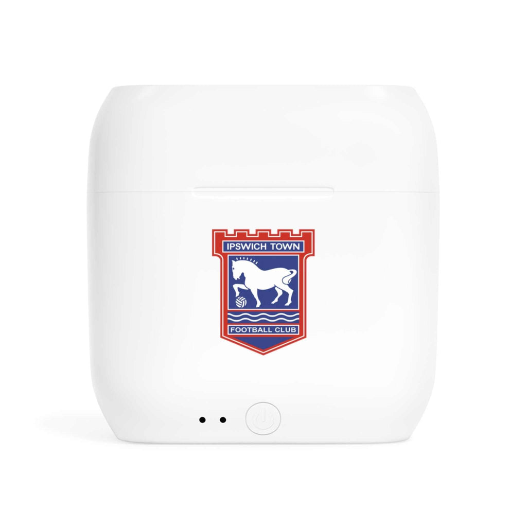 Ipswich Town Fc wireless earbuds charging case with fan-inspired club crest design