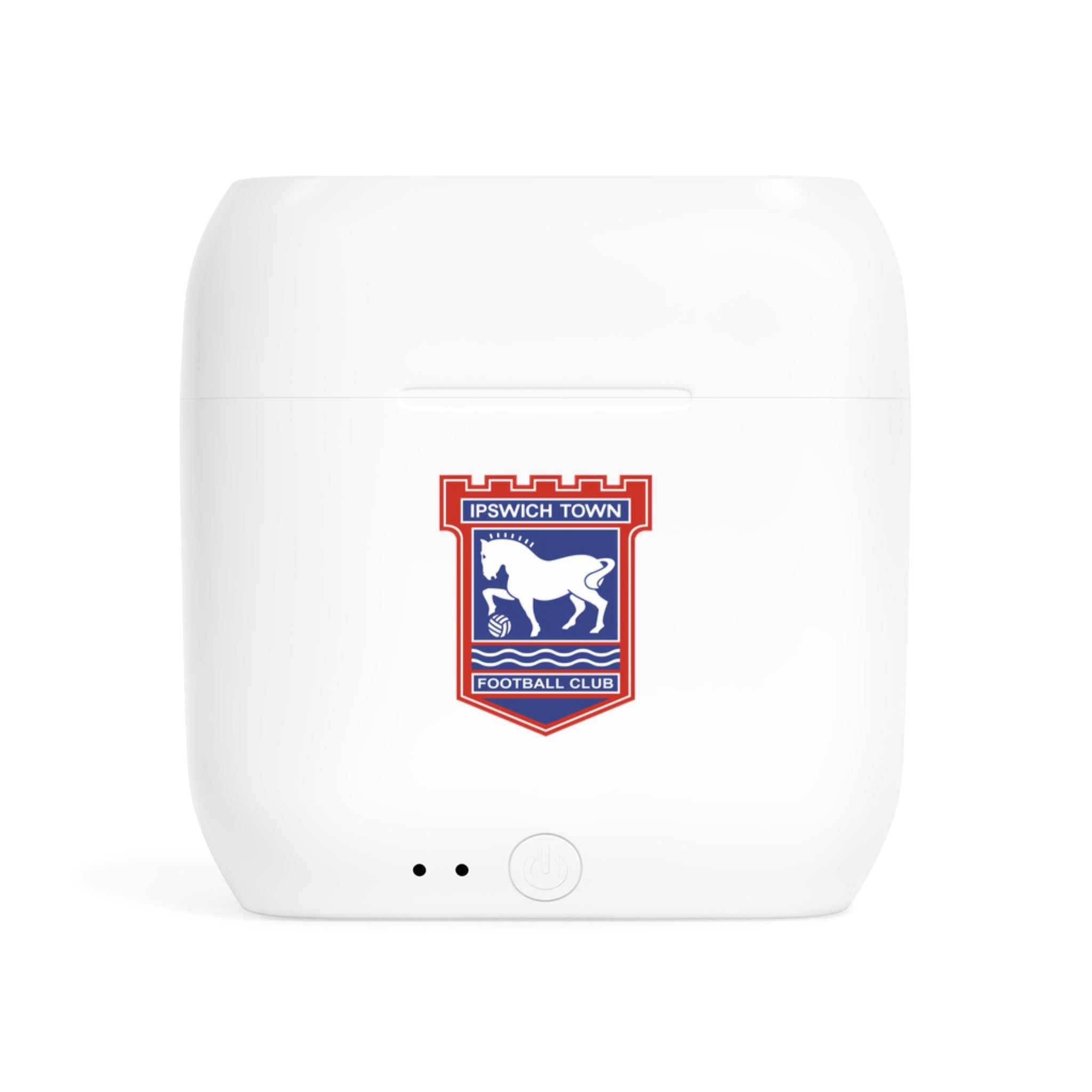 Ipswich Town Fc wireless earbuds charging case with fan-inspired club crest design