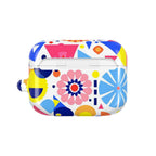 Bright Geometric Print protective case for AirPods and AirPods Pro with vibrant colors and durable hard shell