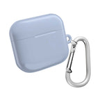 Misty Blue AirPods/Pro protective hard shell case with carabiner clip for scratch and bump protection