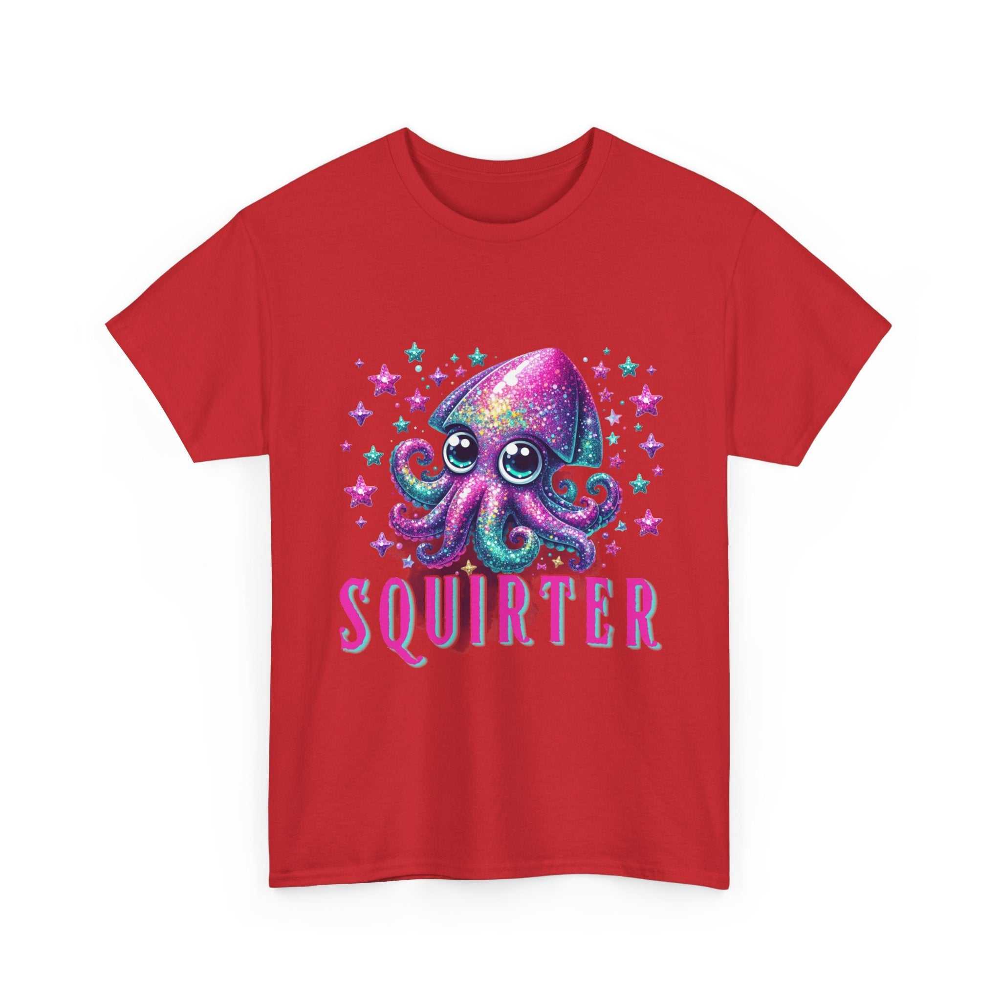 Squirter Fun Squid T-Shirt with cheeky squid graphic on soft cotton fabric