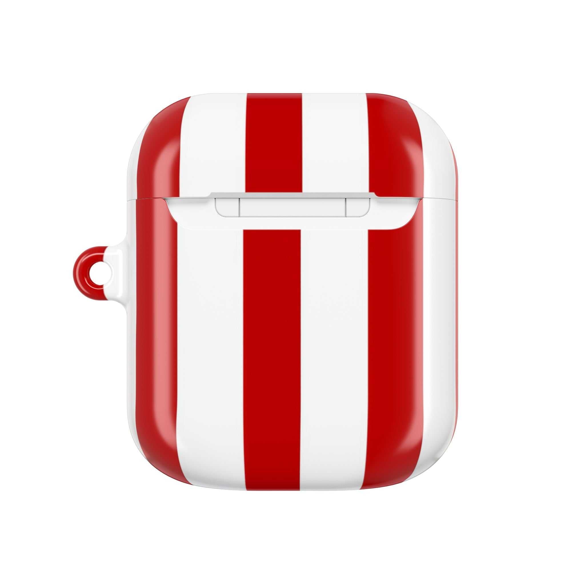 Sunderland FC AirPods protective case with red and white stripes, durable and wireless charging compatible