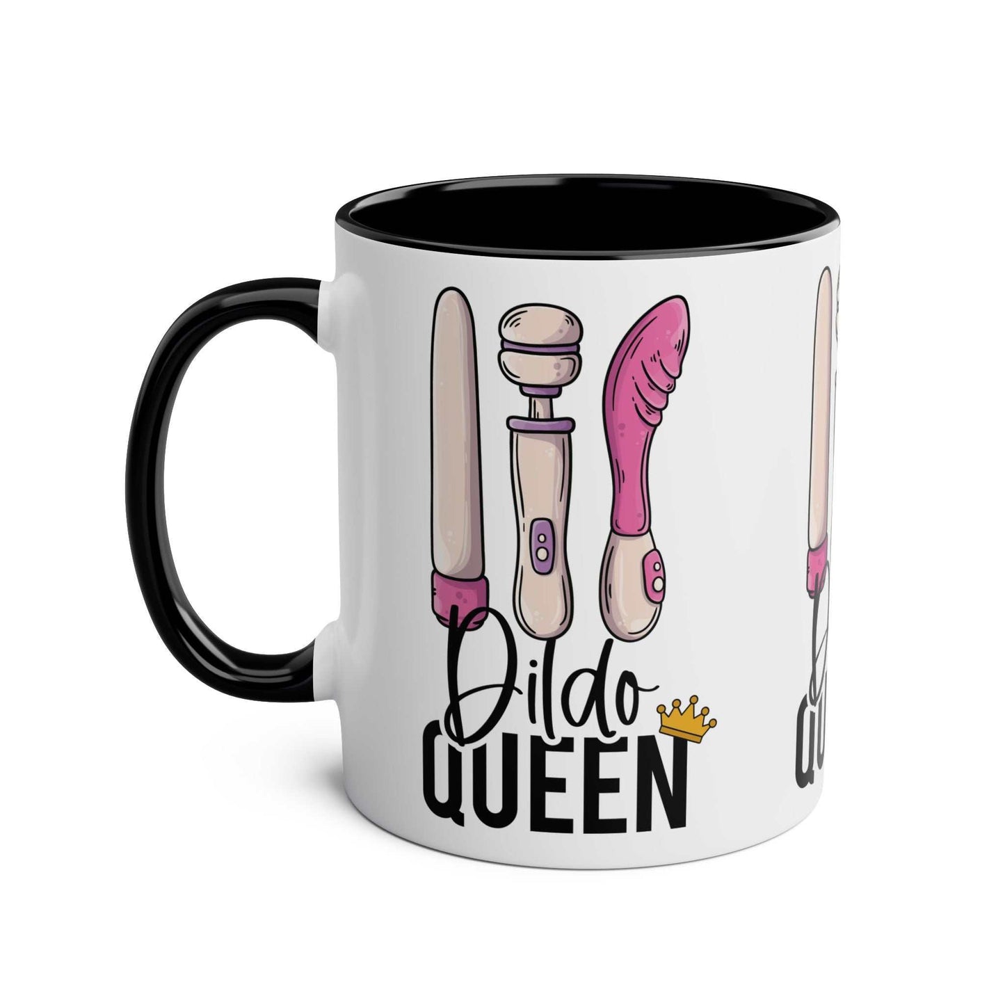 Dildo Queen Coffee Mug with playful design and glossy finish.