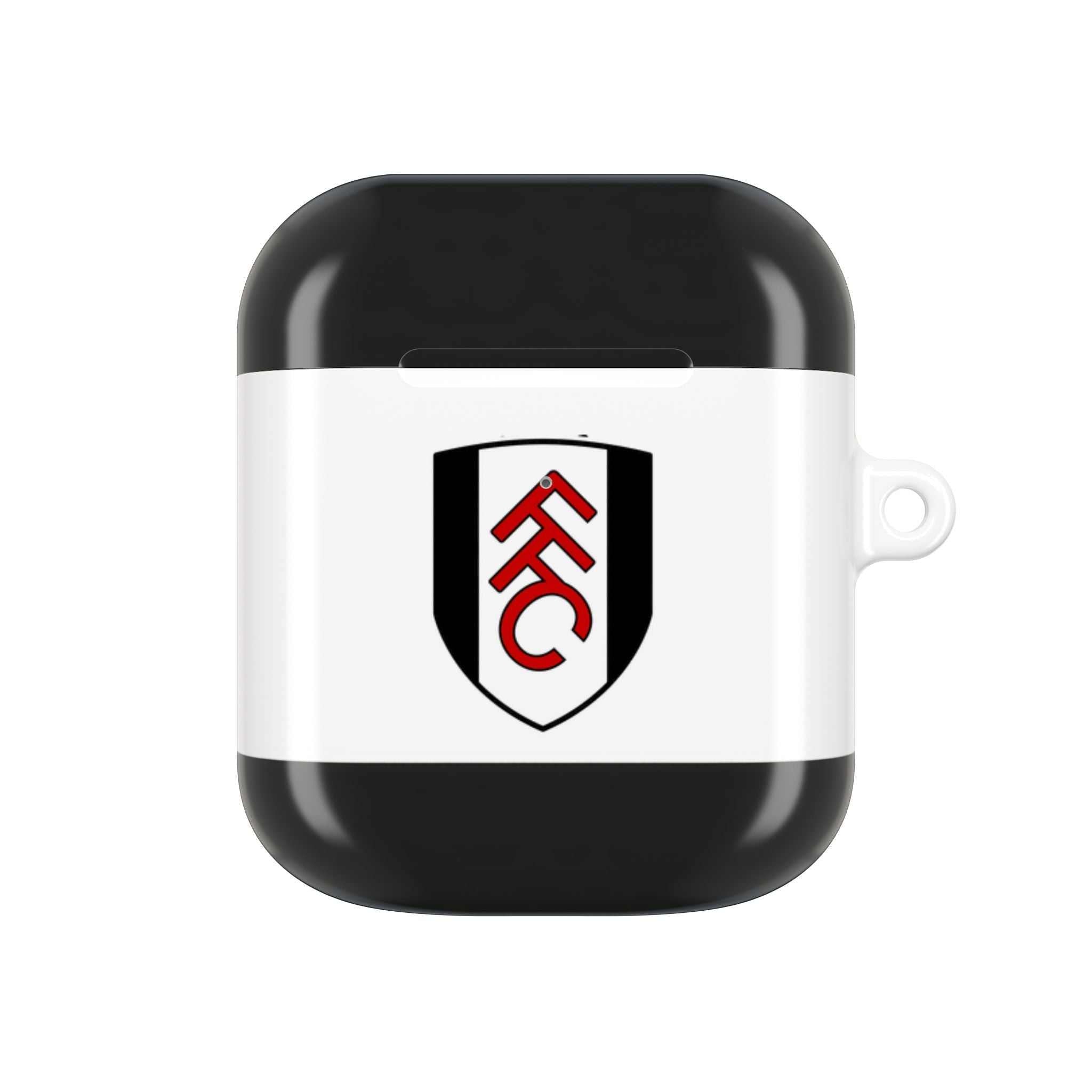 Fulham FC AirPods protective case with black and white club crest design
