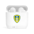 Leeds Utd Wireless Earbuds with charging case featuring fan-inspired club crest design