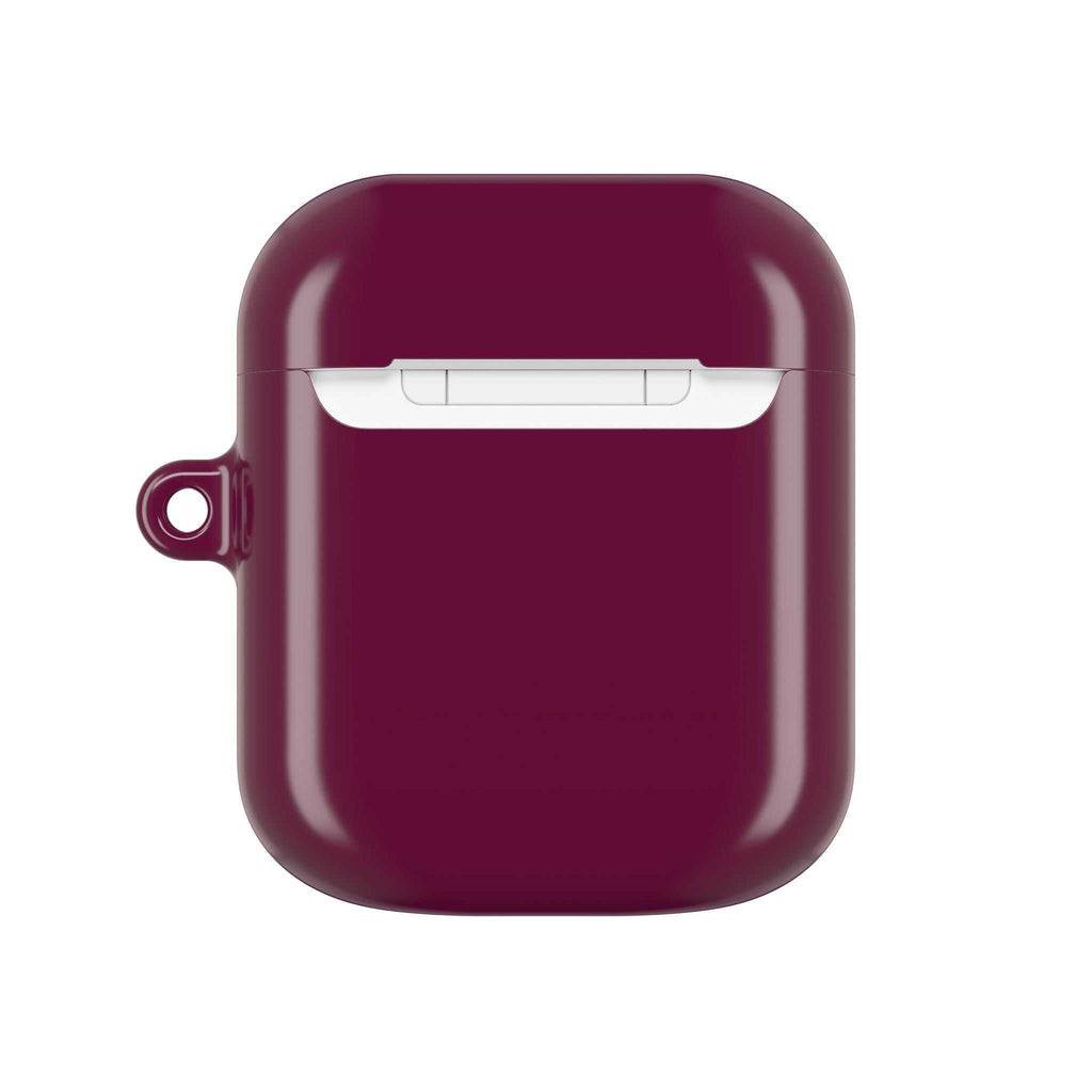 Aston Villa FC AirPods protective hard case in claret with glossy finish compatible with AirPods and AirPods Pro