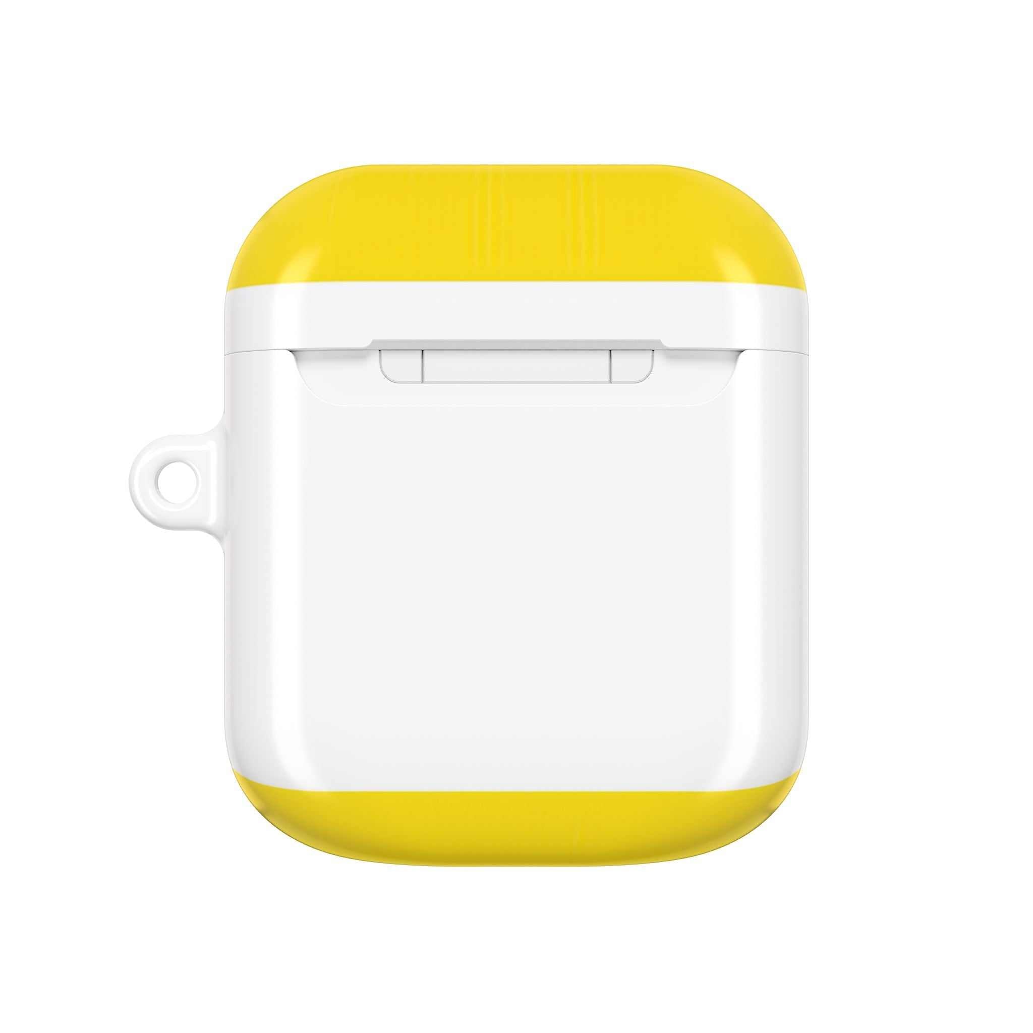 Leeds Utd FC AirPods protective case with yellow and white hard shell design