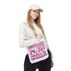 Cheeky Retired Porn Star tote bag in durable spun polyester with multiple sizes and handle color options