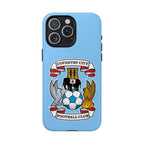 Coventry City Magsafe iPhone Case with sky blue color and club crest, durable dual-layer protection, MagSafe compatible.