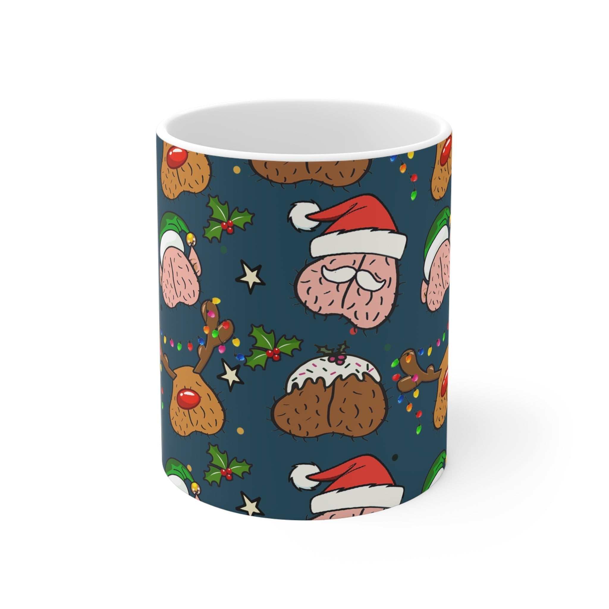 Cheeky Fun Christmas Mug with festive design, perfect for celebrations and gifting.