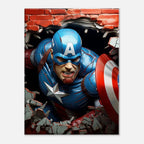 Captain America Wall Canvas with bold dynamic superhero artwork for vibrant room decor.