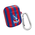 Crystal Palace FC red and blue striped AirPods protective case with eagle crest and carabiner clip