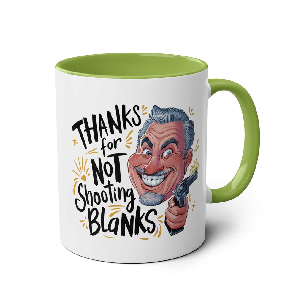Fun Fathers Day Gift Mug with humorous graphic, perfect for gifting dads; available in 6 colors, 11oz ceramic, microwave and dishwasher safe.