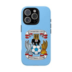 Coventry City MagSafe iPhone case with team crest and sky blue color, dual-layer protection and MagSafe compatible