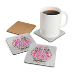 Old Ladies Coaster Set with Fun and Playful Floral Design, featuring High-Gloss MDF and Cork Backing.