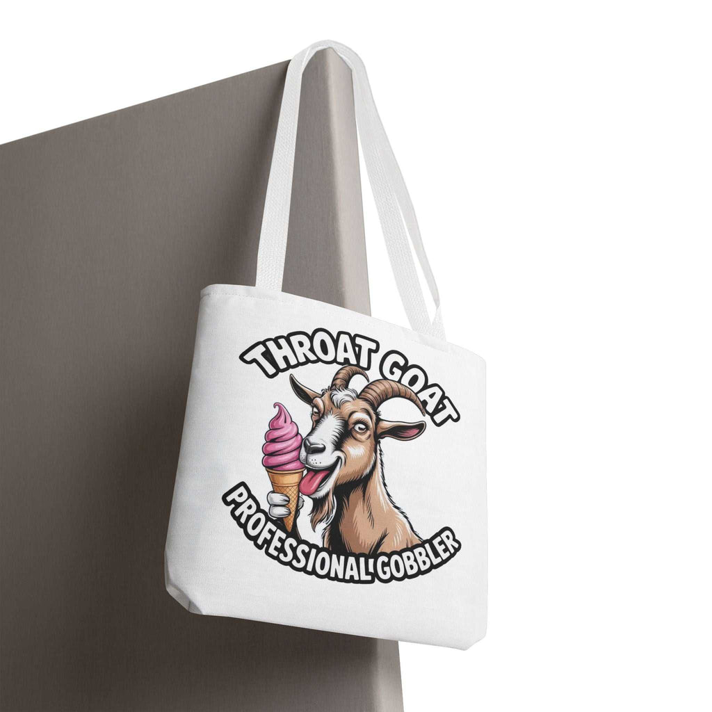 Cheeky Professional Gobbler Funny Tote Bag with colorful handles and durable spun polyester fabric