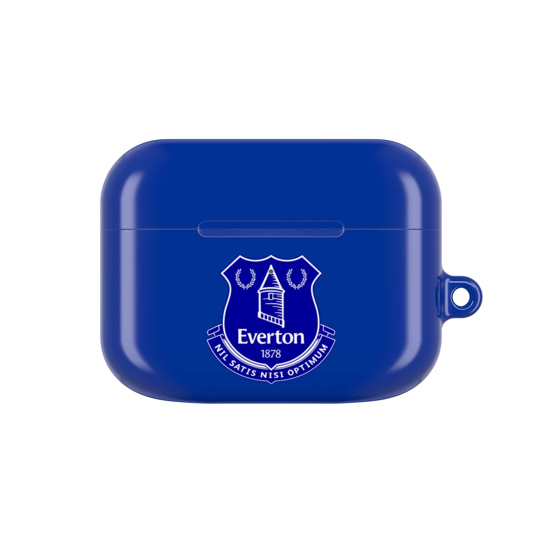 Everton FC AirPods protective hard case with blue glossy finish and club crest logo