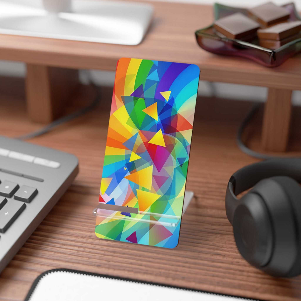 Vibrant Geometric Pride Phone Display Stand