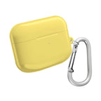 Lemon yellow hard shell protective case for AirPods and AirPods Pro with carabiner clip and glossy finish