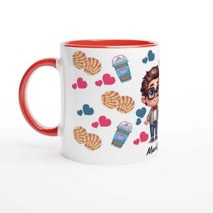 Personalised adorable Valentines Day mug with cute design and customizable name, perfect gift for couples.