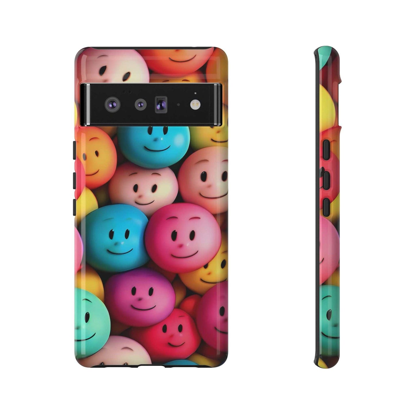 Fun Smiley Faces Google Pixel Phone Case designed by littlebitz