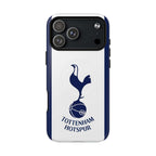 Tottenham FC MagSafe iPhone case with navy and white colors and club crest, dual-layer protective design, MagSafe compatible