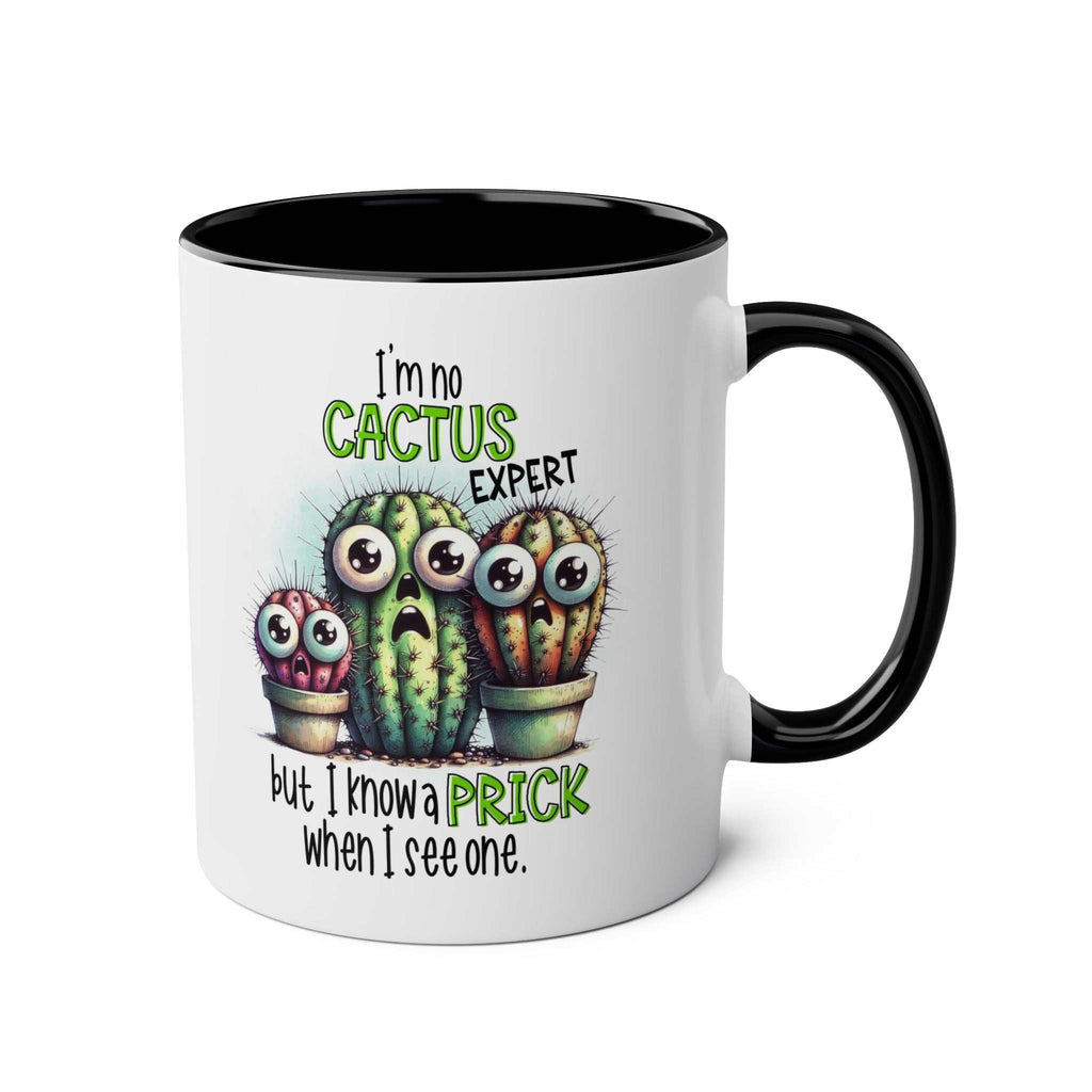 Fun Cactus Expert Coffee Mug with sassy cactus design and glossy finish