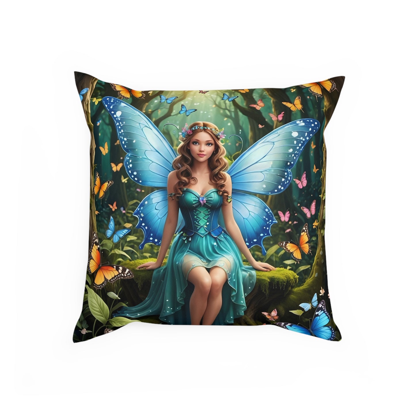 Gorgeous Fairy Cotton Drill Square Cushion