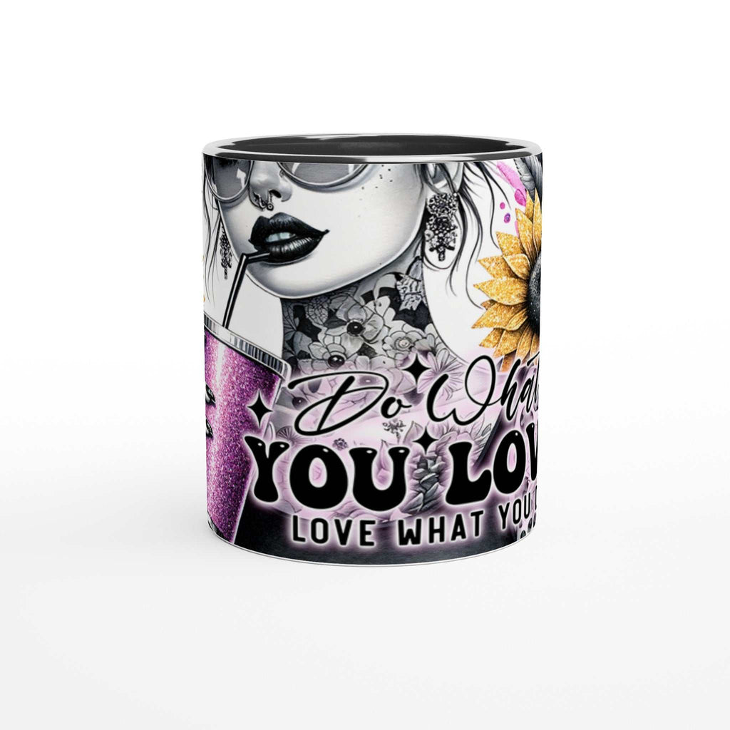 Do What You Love motivational coffee mug with vibrant design and glossy finish, ideal for hot beverages.