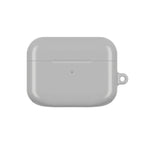 Silver hard shell protective case for AirPods and AirPods Pro with glossy finish and wireless charging compatibility