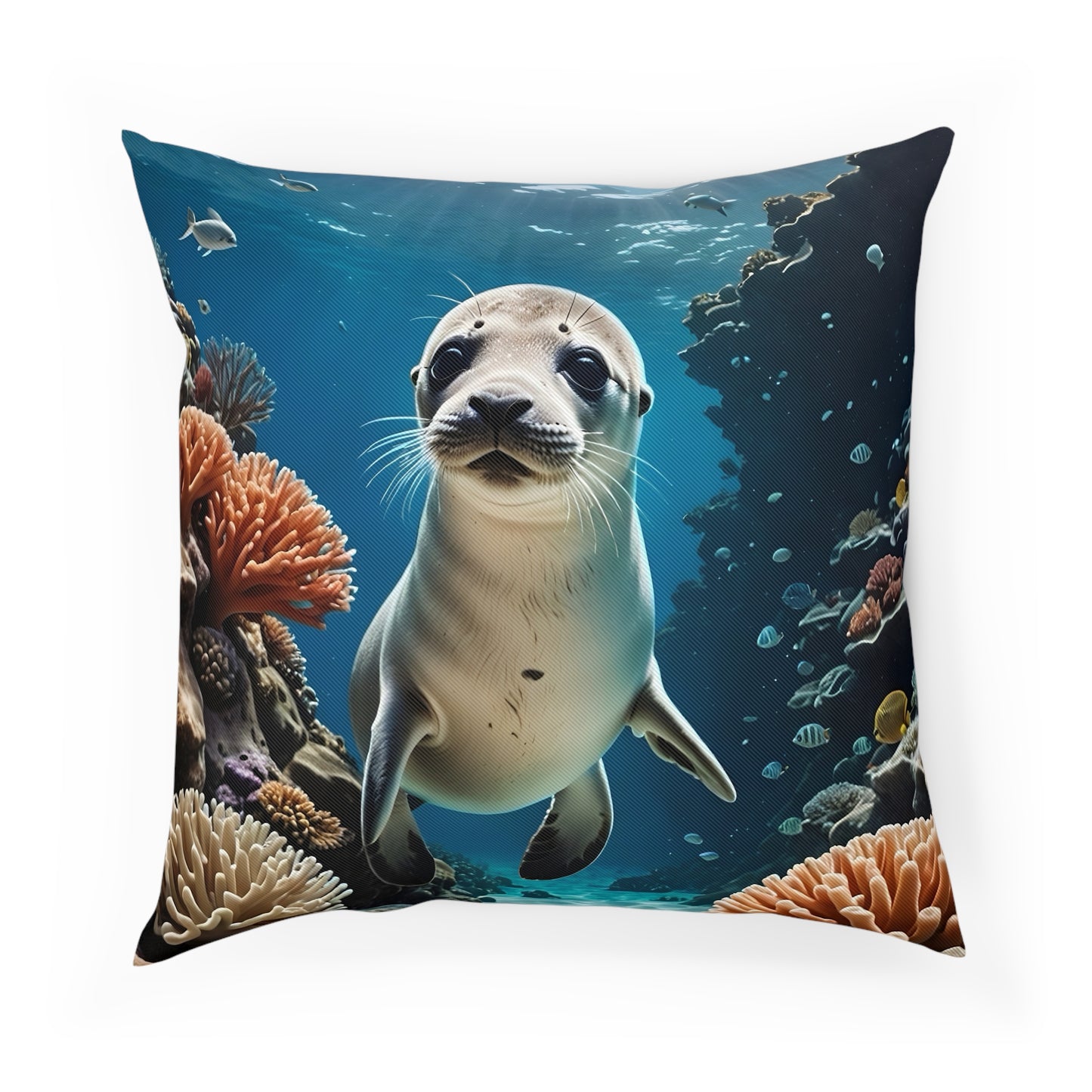 Stunning Seal Cotton Drill Square Cushion