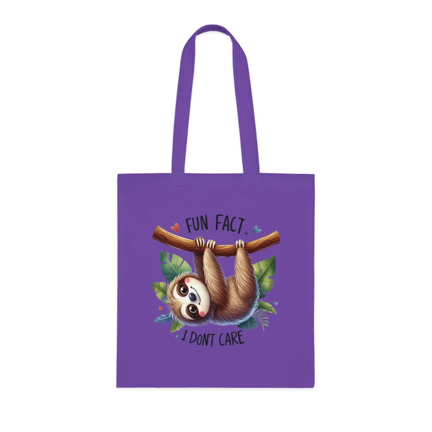 Cute sloth cotton tote bag with vibrant design, ideal for sloth lovers and everyday use.