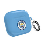 Manchester City FC AirPods protective hard case in sky blue with club crest and keychain ring
