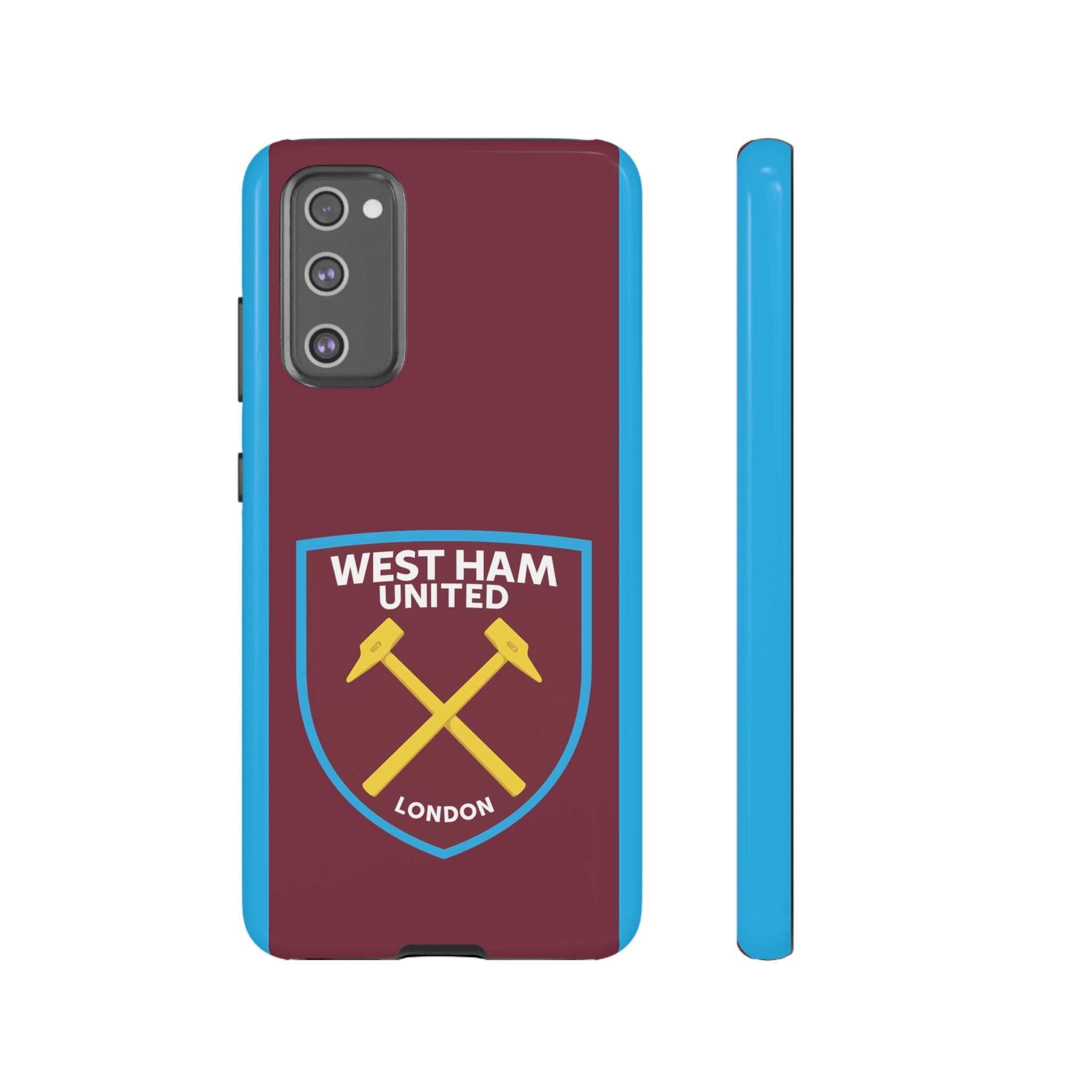 West Ham United magnetic Samsung phone case with claret and blue colors and dual layer protection