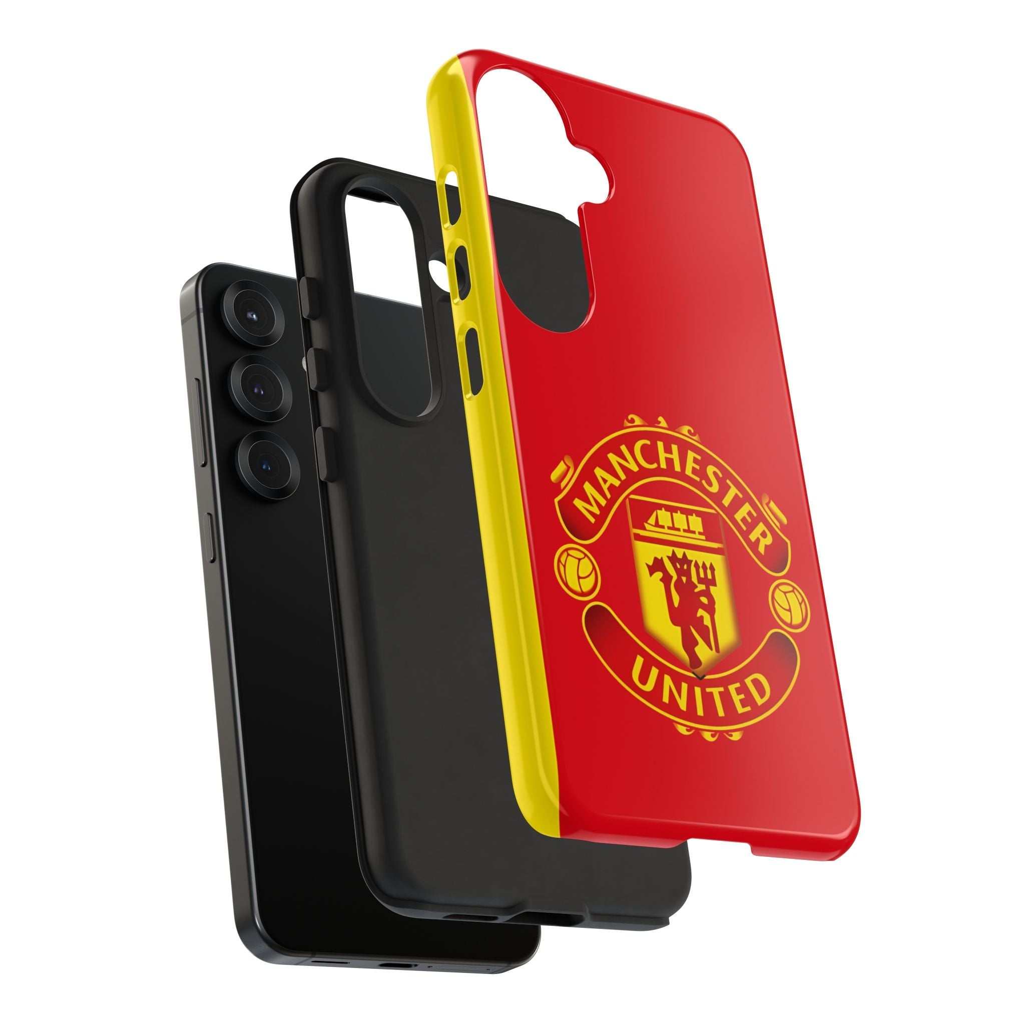 Manchester United Magnetic Samsung Case with red official-inspired crest and dual-layer protection for wireless charging