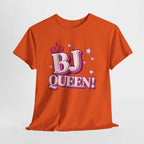 BJ Queen T-Shirt with bold crown design, soft 100% cotton, perfect for bachelorette parties and playful confident style