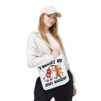 Juicy Wieners Fun Tote Bag with cheeky hot dog print and durable cotton straps