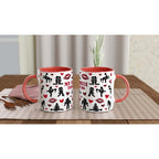 Cheeky Fun Valentines Day Mug with playful design and colored rim, perfect funny gift.