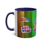 Vibrant LGBTQ+ Pride Mug with rainbow design, 11oz ceramic, glossy finish, supports love and equality.