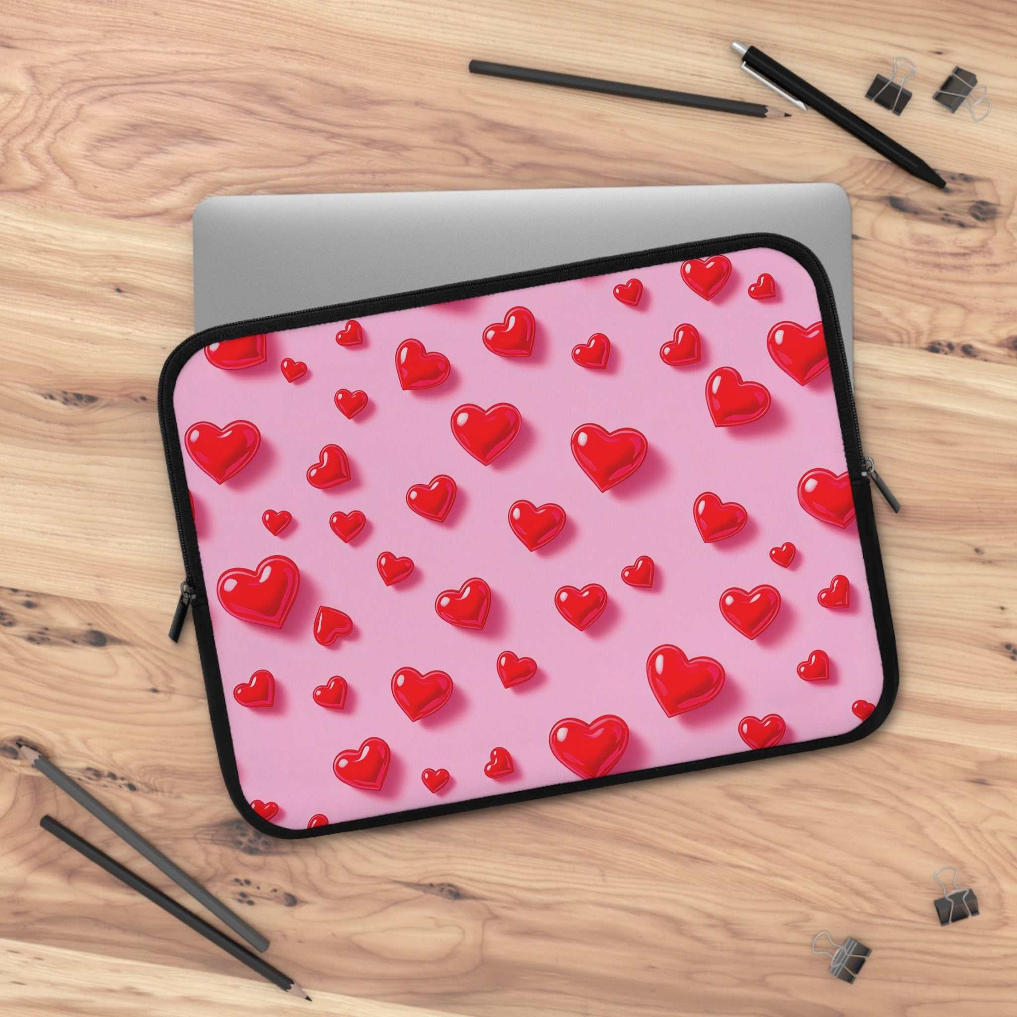 Pink Heart Laptop Sleeve