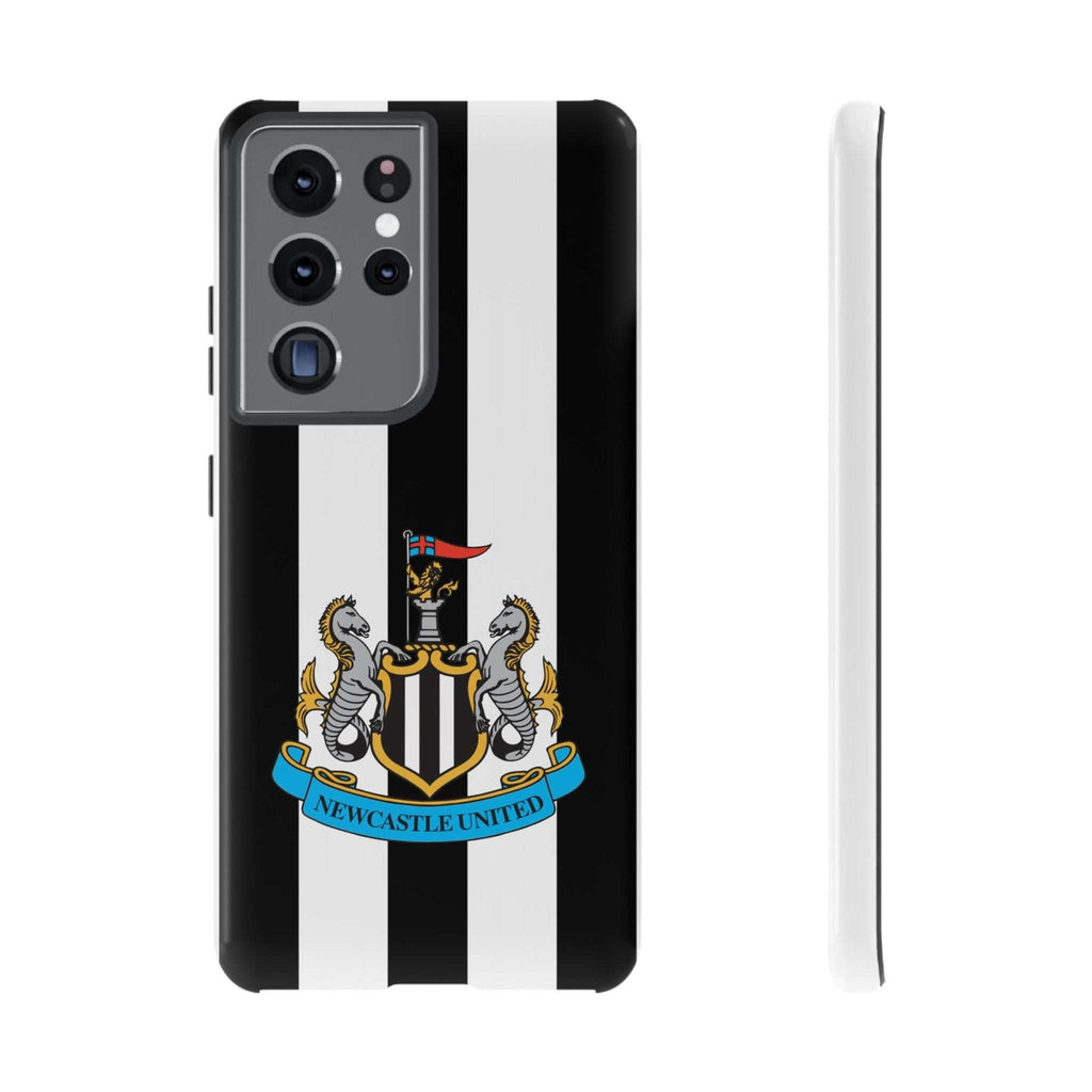 Newcastle United Magnetic Samsung phone case with black and white colors and shock-absorbing dual layer protection
