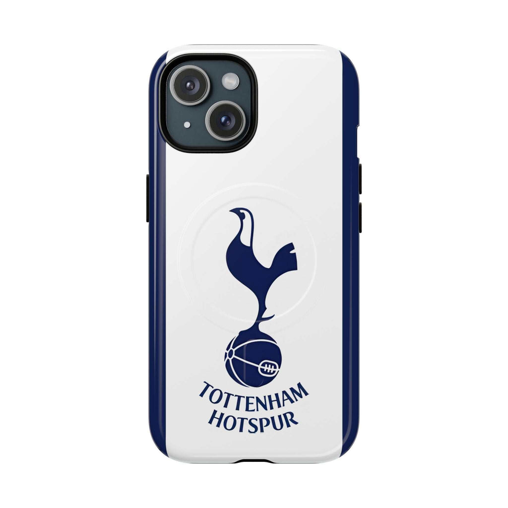 Tottenham FC MagSafe iPhone case with navy and white colors and Spurs crest for protection and wireless charging