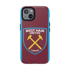West Ham Utd MagSafe iPhone case with claret and blue colors and dual-layer protection
