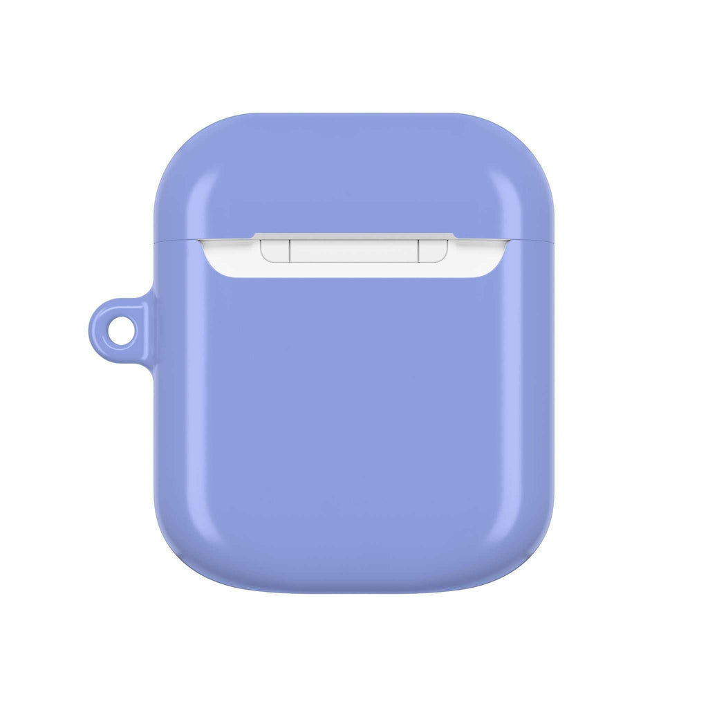 Sky blue hard shell protective case for AirPods and AirPods Pro with glossy finish and wireless charging compatibility