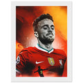 Diogo Jota tribute poster featuring stylised portrait and framed design with vibrant colours and sustainable materials