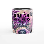 Not Enough Sage Motivational Coffee Cup with vibrant design and glossy finish.
