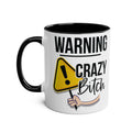 Cheeky rude ceramic two-tone mug with glossy finish and playful design